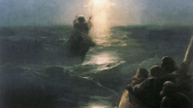Ivan Aivazovsky's dipinto camminare sull'acqua